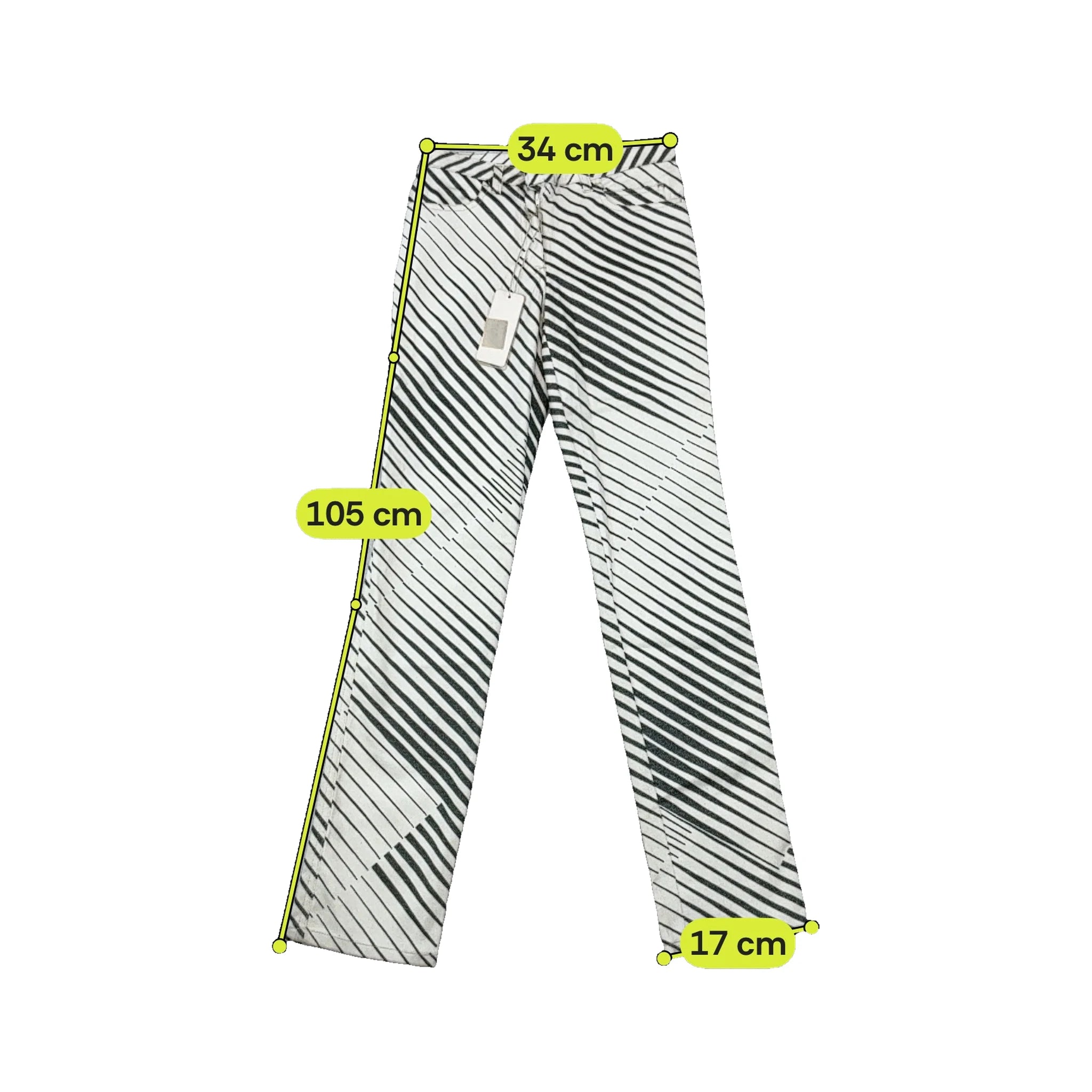 N.L. Cool Diagonal Stripe Cotton Blend Pants (New With Tag)
