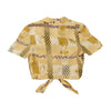 b previousti Patchwork Print Button Up Shirt