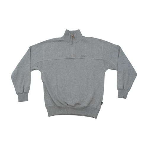 Asics Vintage Gray Quarter Zip Cotton Blend Sweater