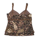 Michele Boyard Paisley Sequin Mesh Tank Top