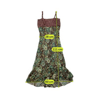 Brown Floral Lace Trim Slip Dress