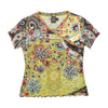 ANAC Y2K Floral Mesh Surplice Blouse