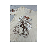 Blusa Phard Y2K em Mistura de Lã de Manga de Sino com estampado floral