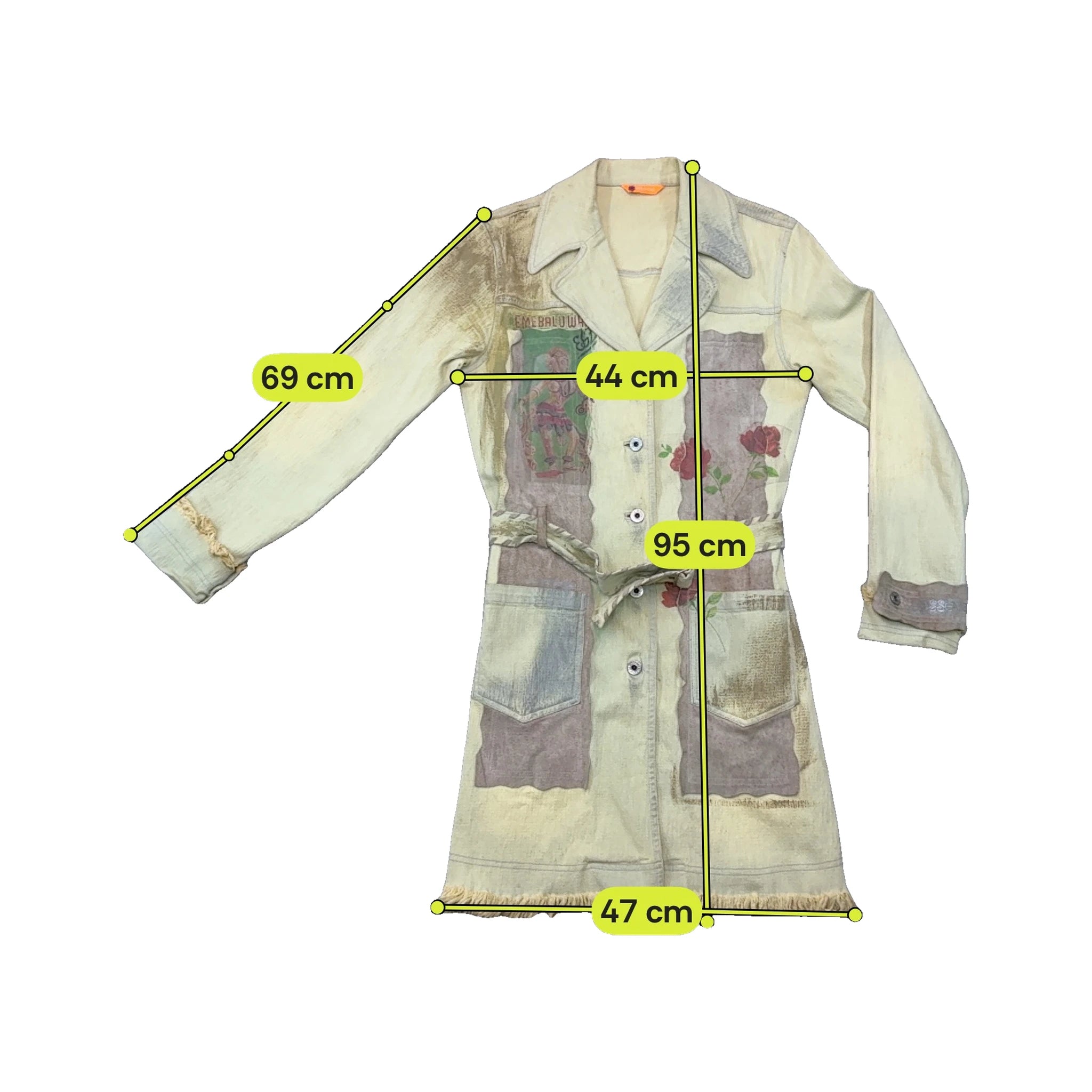 Essenza Patchwork Leather Trim Graphic Shirt Dress