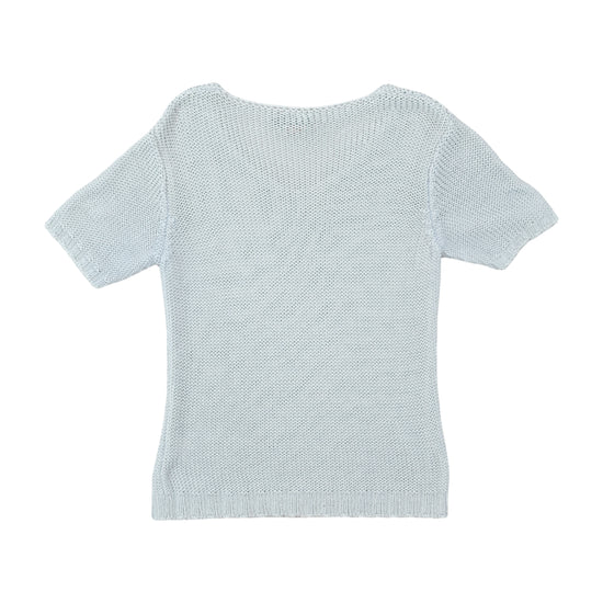 Conte of Florence V-Neck Short Sleeve Knit Sweater