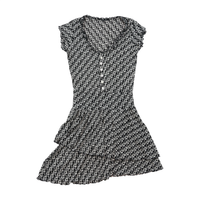Blasting Black & White Geometric Print Fit-and-Flare Mini Dress
