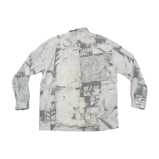 Vintage Abstract Geometric Print Button Up Shirt