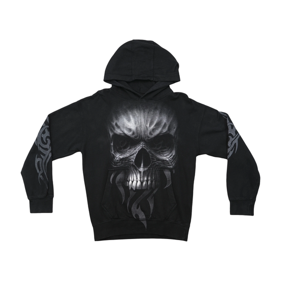 Spiral Direct Skull Graphic Cotton Fleece Hoodie