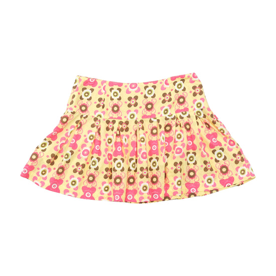 Mini saia Plissada Blind Date com estampado floral Retro
