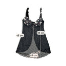 Enrico Coveri Black Sheer Polka Dot Mesh Lingerie Slip Dress