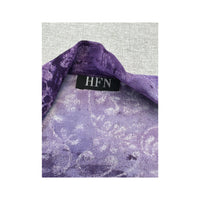 HFN Purple Abstract Tie Front Sleeveless Blouse