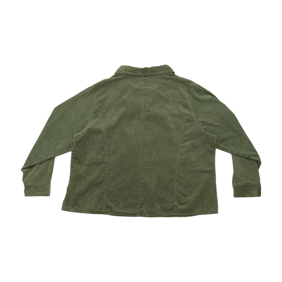 Vintage Olive Green Corduroy Zip Front Jacket