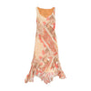 Paisley Floral Print Asymmetrical Handkerchief Hem Chiffon Maxi Dress