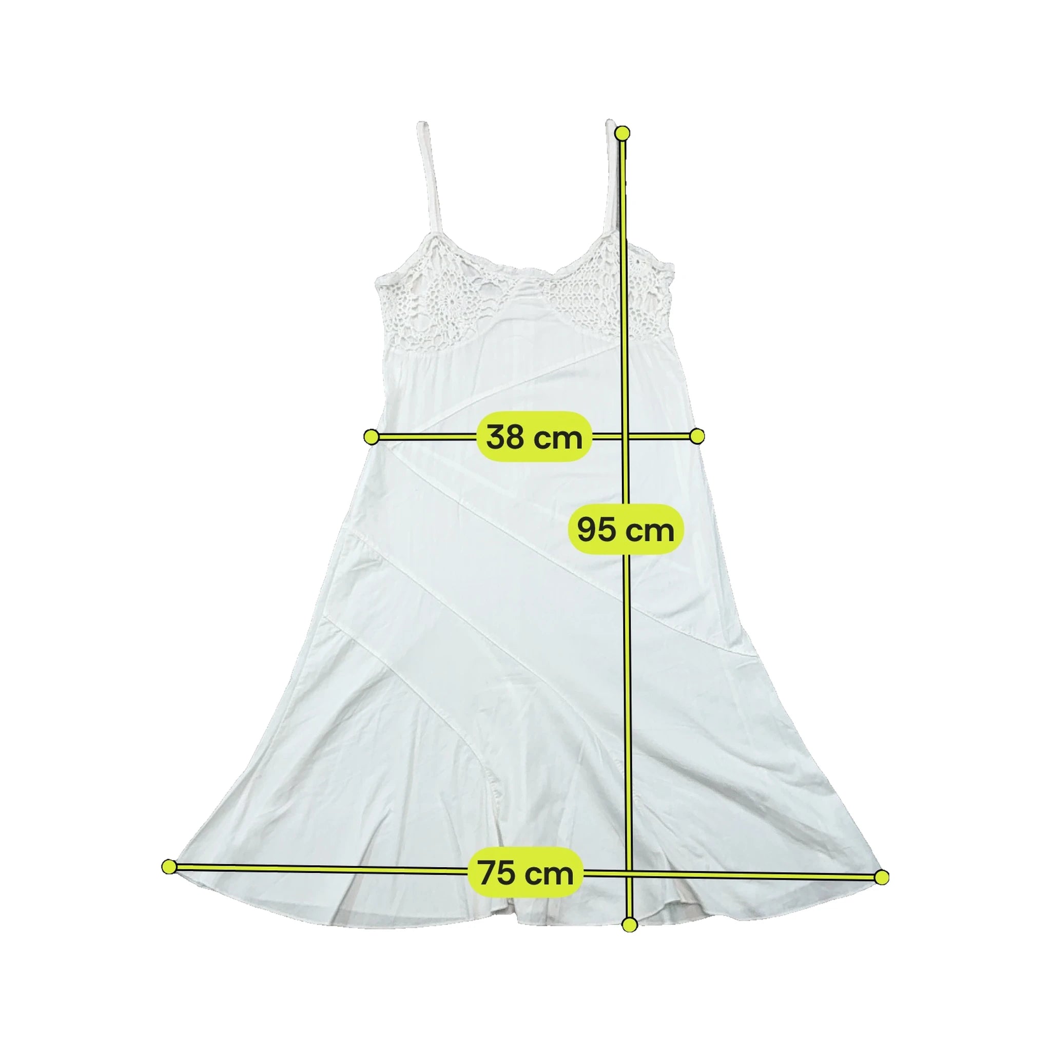 Faddy's Crochet Trim White Cotton Slip Dress