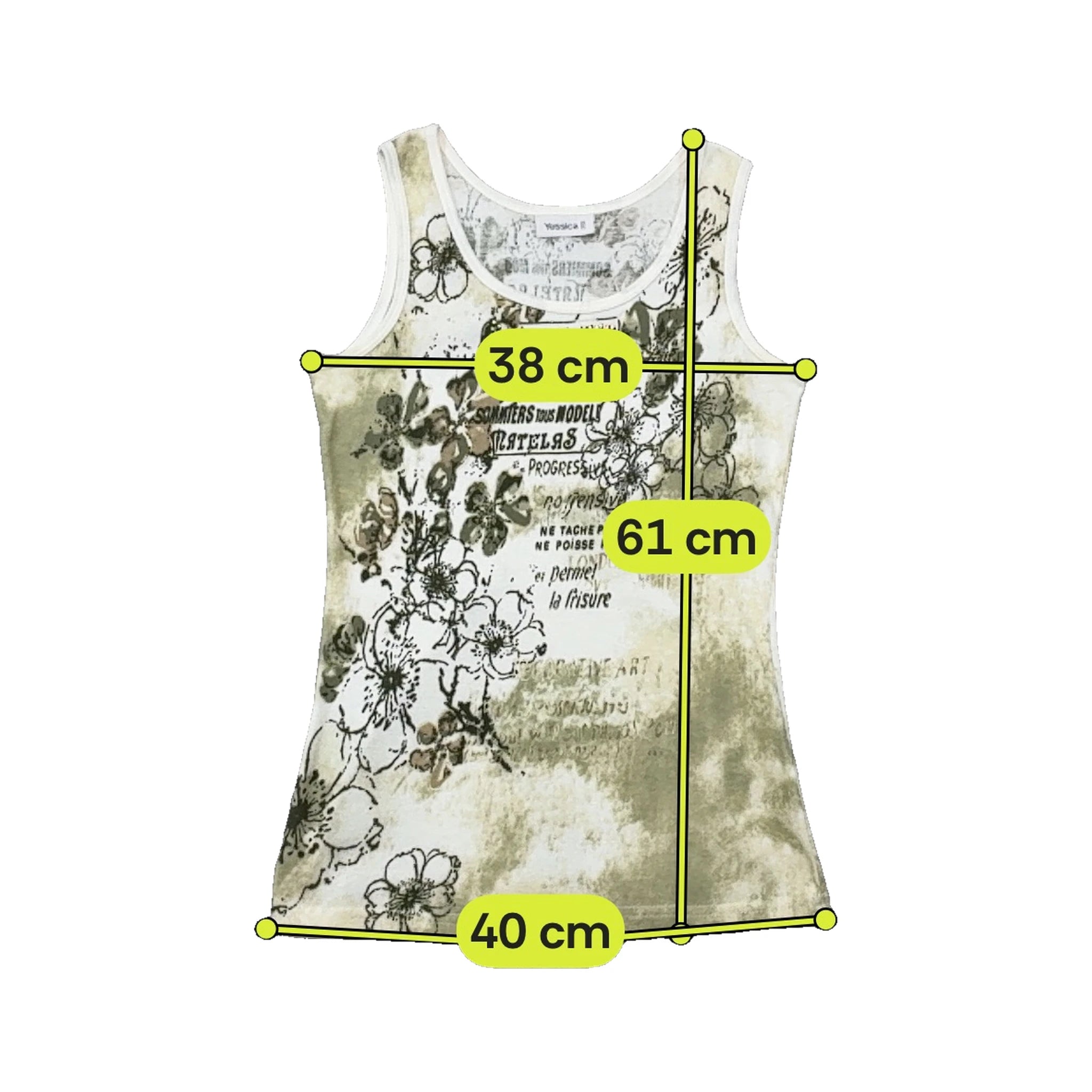 Yessica Floral Text Graphic Cotton Tank Top