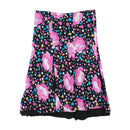 Multicolor Polka Dot and Pink Floral Paneled Flowy Midi Skirt