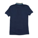 Lacoste Slim Fit Navy Striped Collar Cotton Polo Shirt