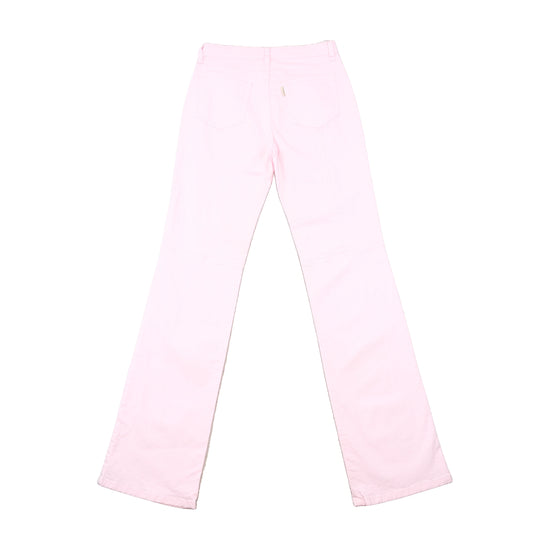Overdrive Pink Cotton Stretch Low Rise Flare Pants