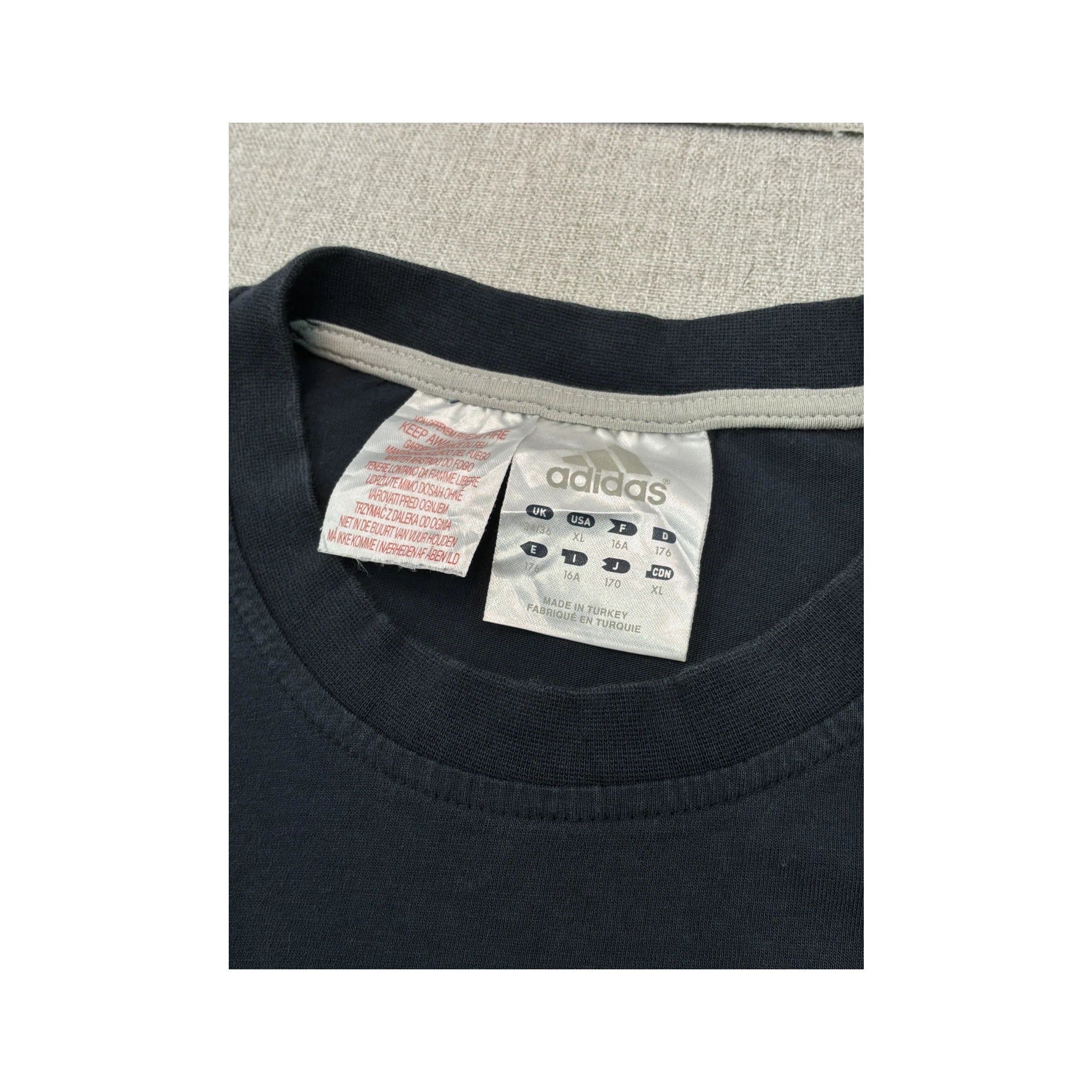 adidas Vintage Navy Cotton Soccer Graphic T-Shirt