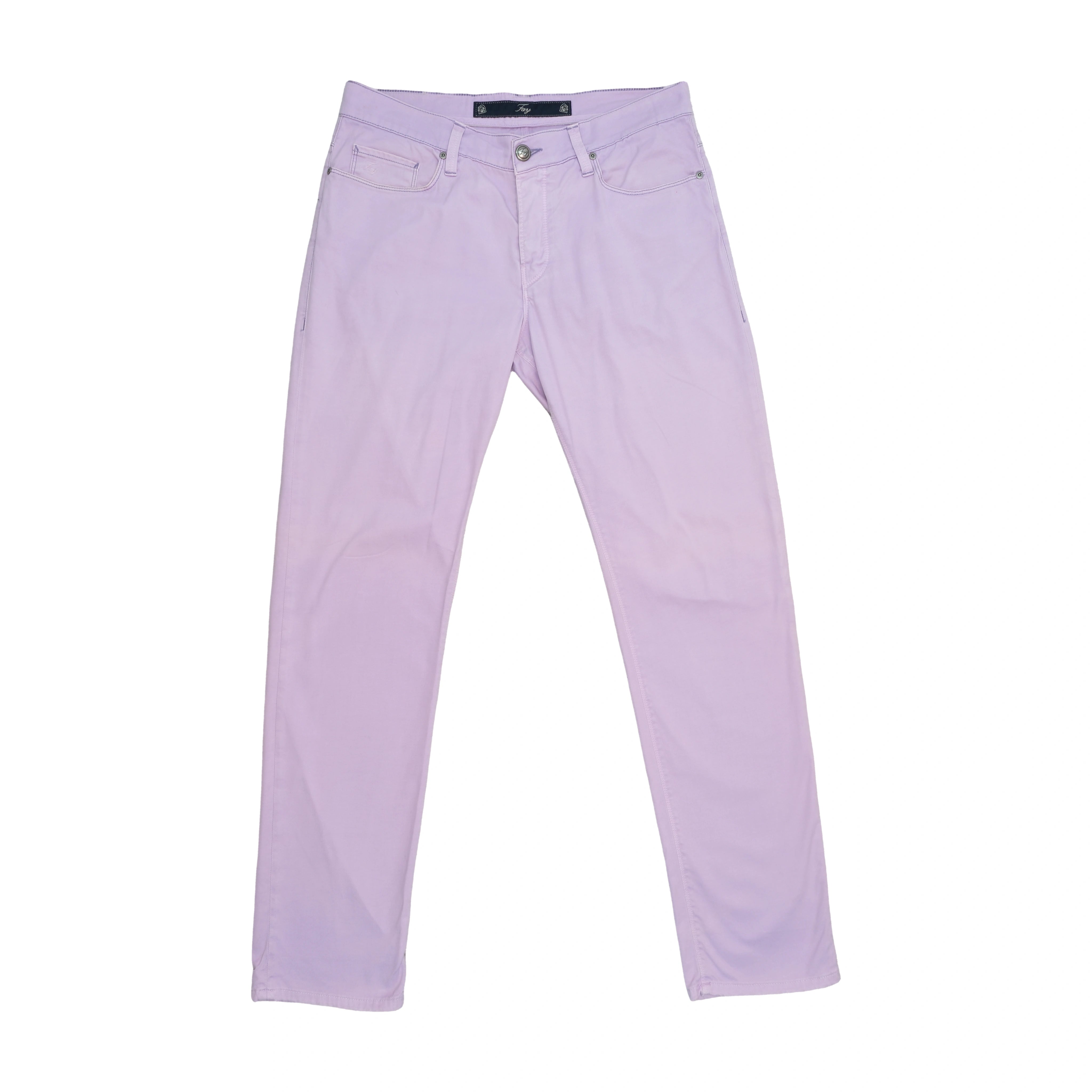 Fay Lilac Slim Fit Five-Pocket Cotton Pants