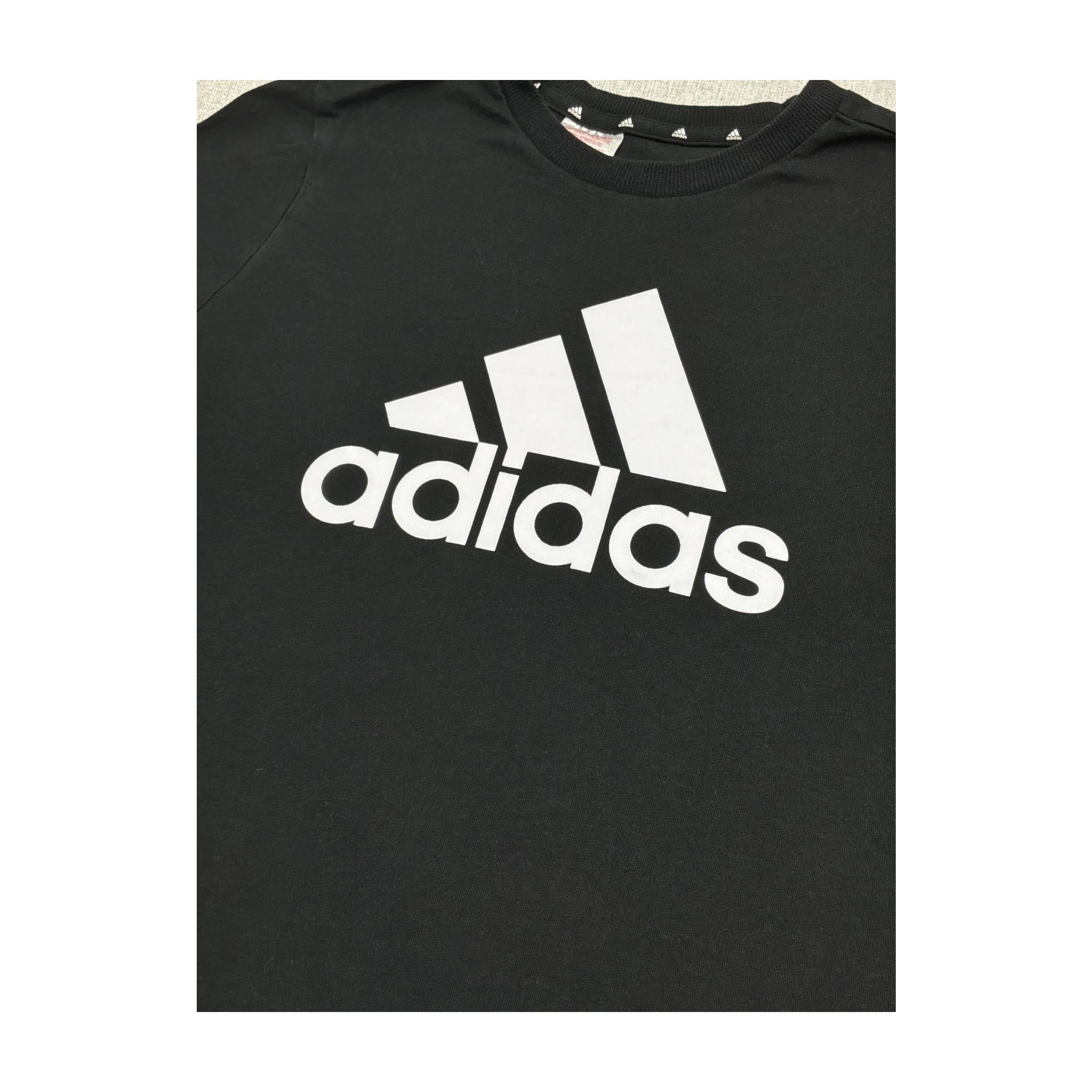 Adidas Black Logo Graphic Crewneck T-Shirt