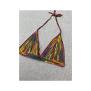 Rainbow Crochet Halter Triangle Top