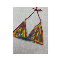 Rainbow Crochet Halter Triangle Top