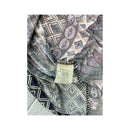 Vintage Geometric Ruffle Front Blouse