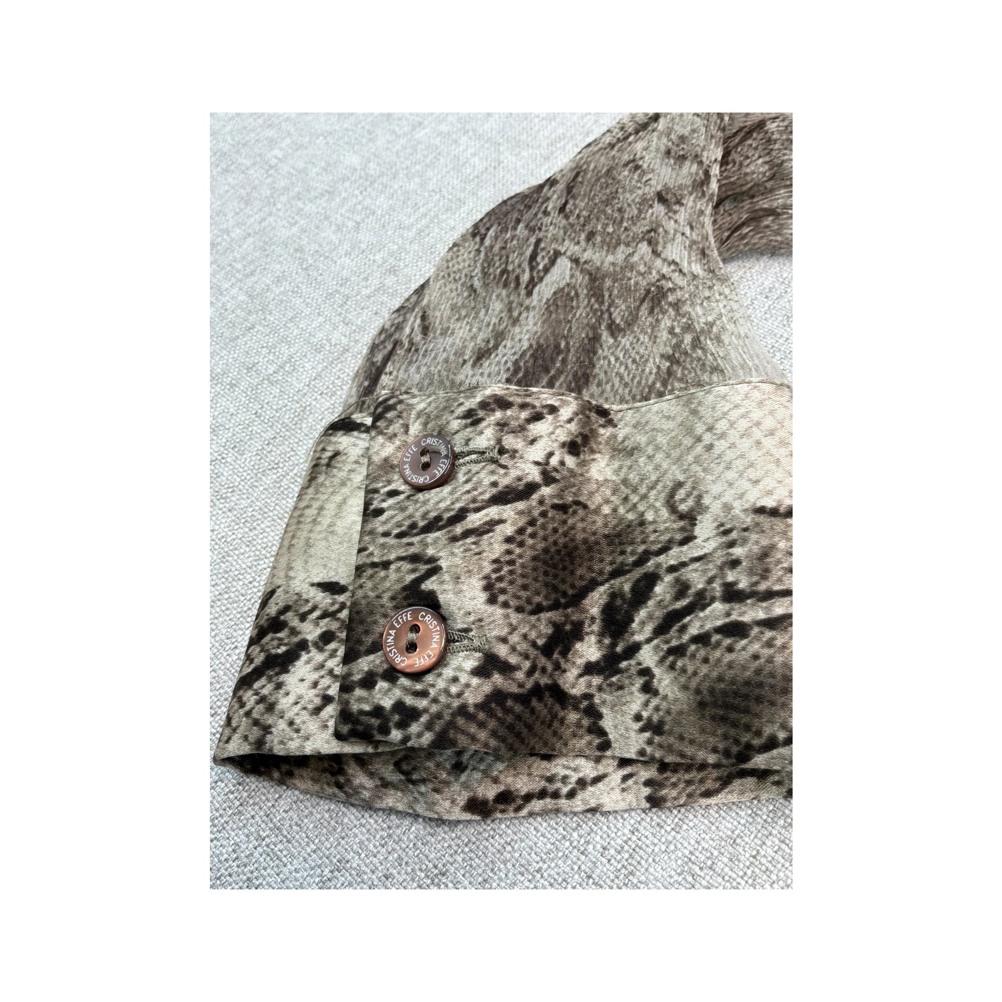 Cristinaeffe Embellished Snake Print Silk Blouse