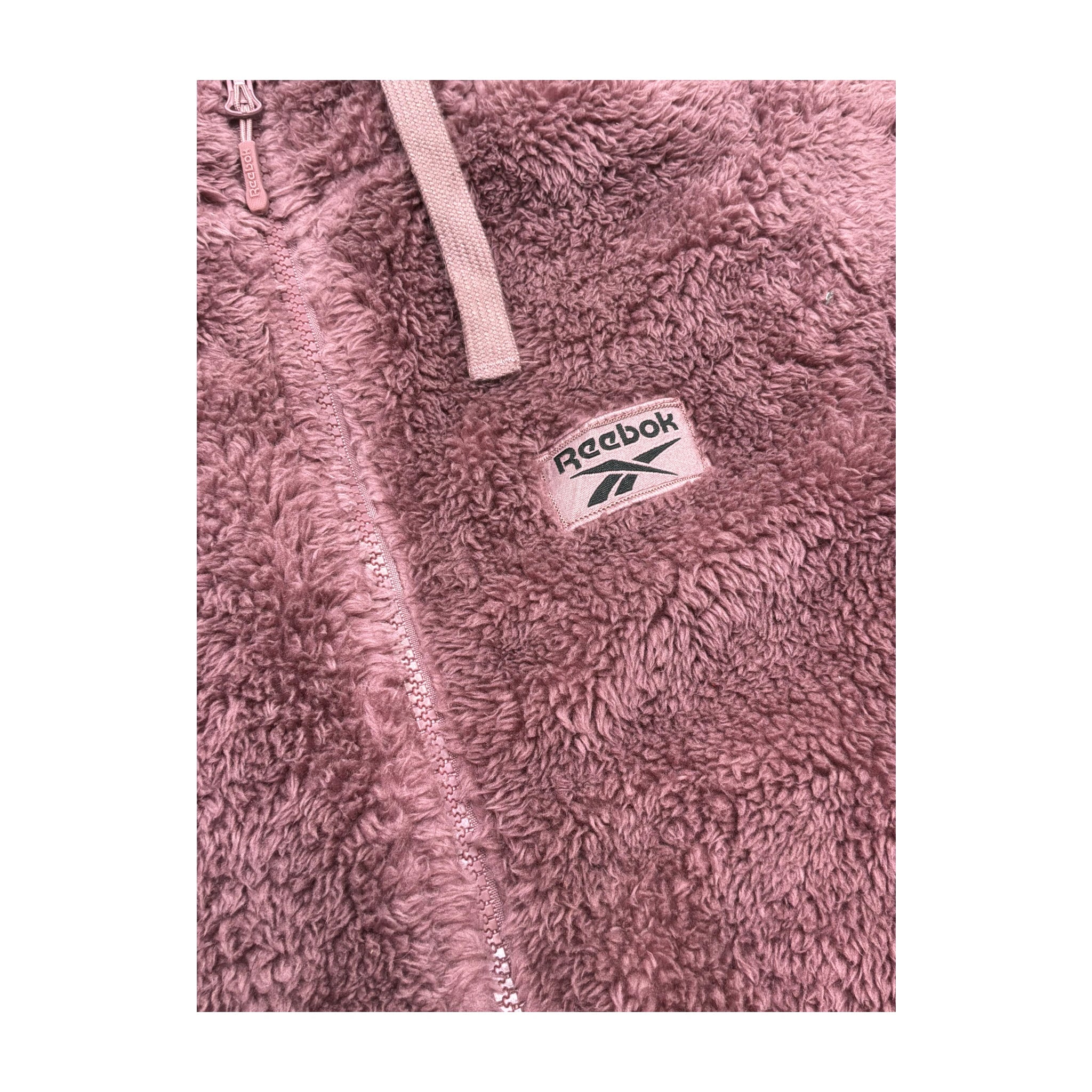Casaco Polar com capuz Reebok Malva em Sherpa com Fecho Total