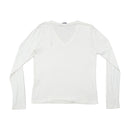 Ralph Lauren Sport White Long Sleeve V-Neck Cotton T-Shirt