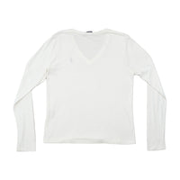 Ralph Lauren Sport White Long Sleeve V-Neck Cotton T-Shirt