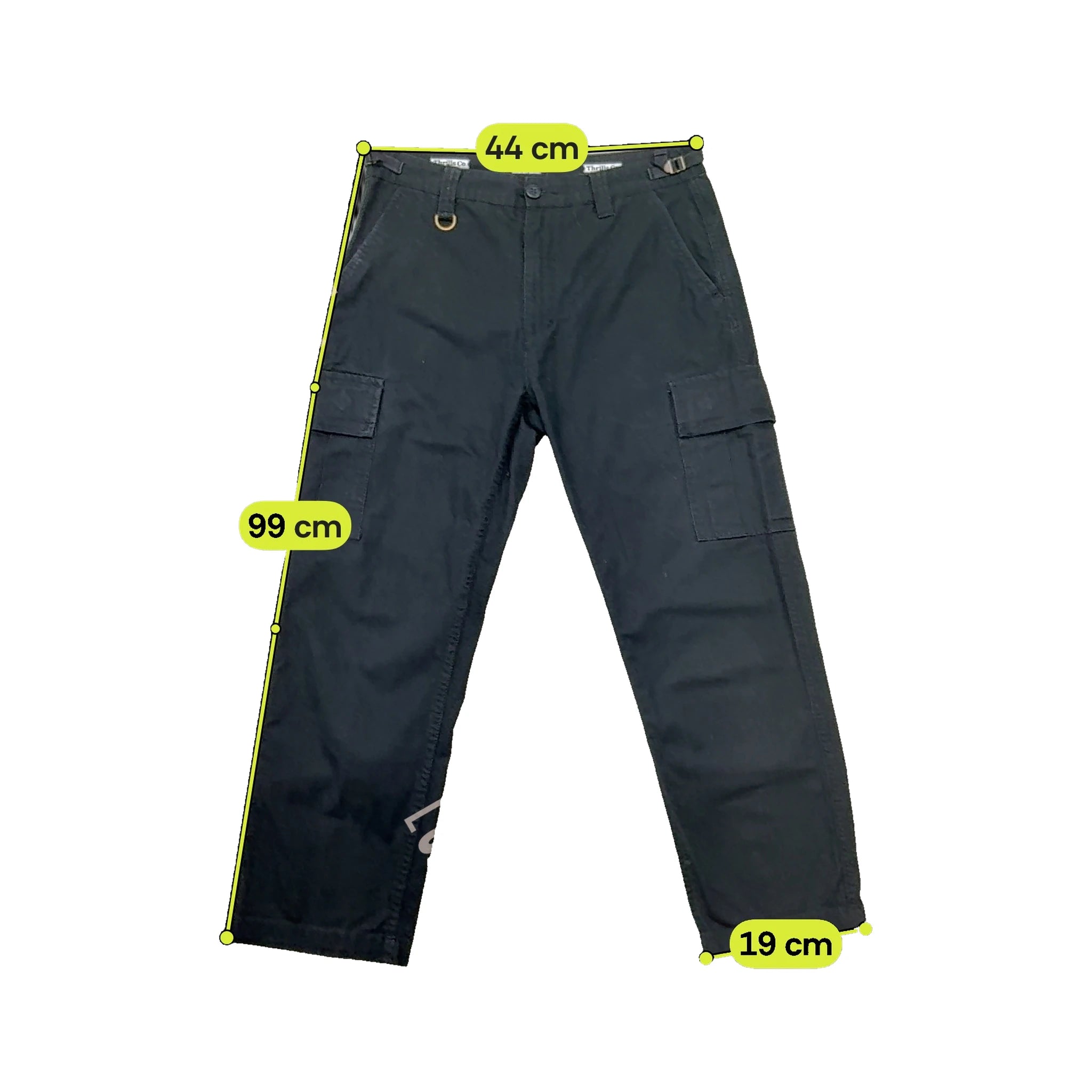 Thrills Co Black Organic Cotton Cargo Chinos