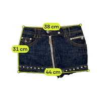 Nine Lives Studded Zip Front Denim Mini Skirt
