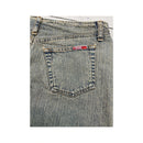 Kookai Light Wash Denim Midi Skirt with Raw Frayed Hem