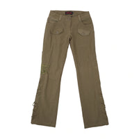 Americo Tavar Embroidered Lace-Up Cotton Cargo Pants