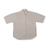Féminin Creations Brown Striped Short Sleeve Button Up Shirt