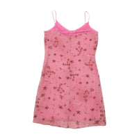 Vestido Lingerie New Penny floral com Sobreposição Transparente