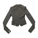 Patrizia Pepe Tailored Gray Notch-Lapel Blazer Jacket