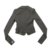 Patrizia Pepe Tailored Gray Notch-Lapel Blazer Jacket