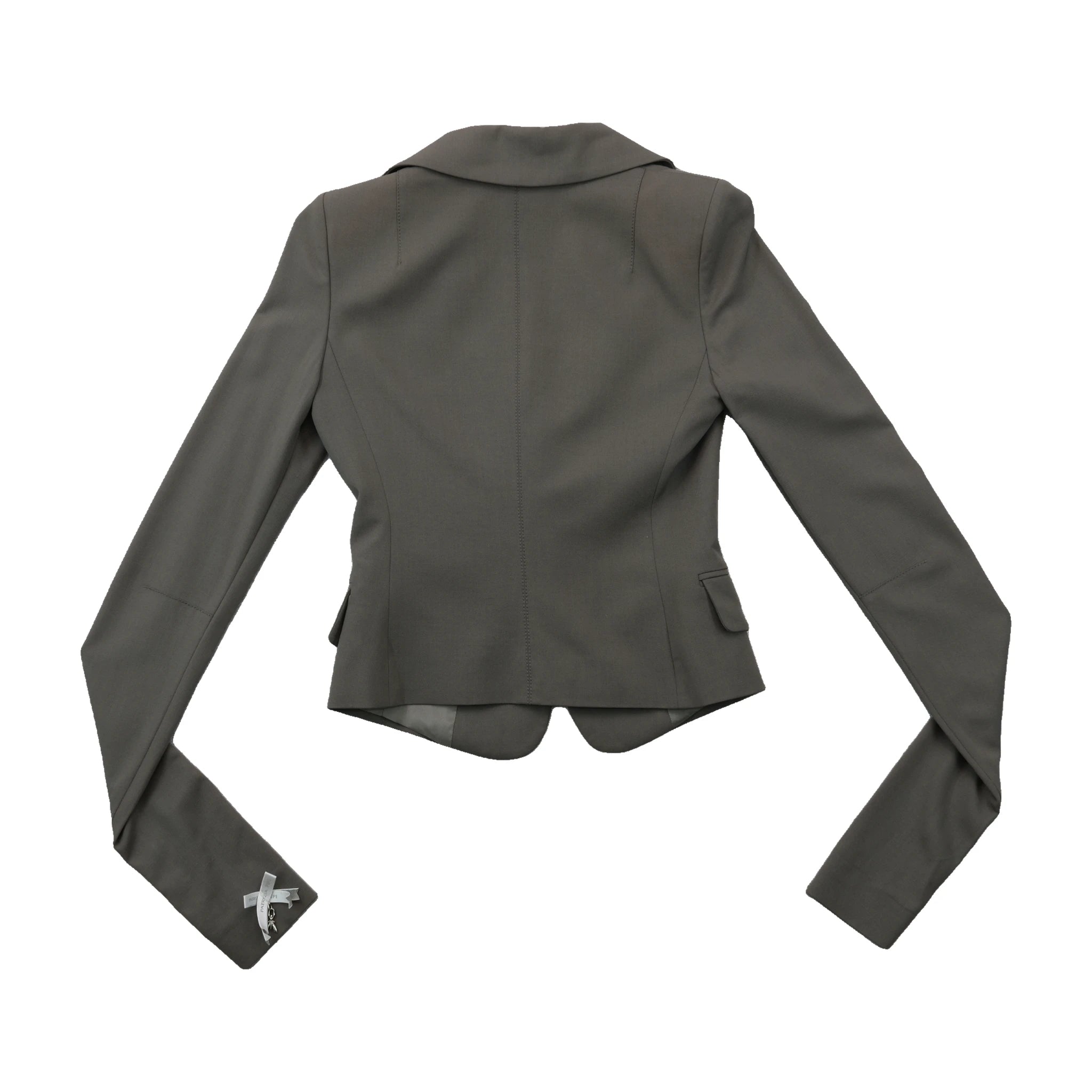 Patrizia Pepe Tailored Gray Notch-Lapel Blazer Jacket