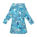 Marella Blue Abstract Print Boat-Neck Tunic Blouse