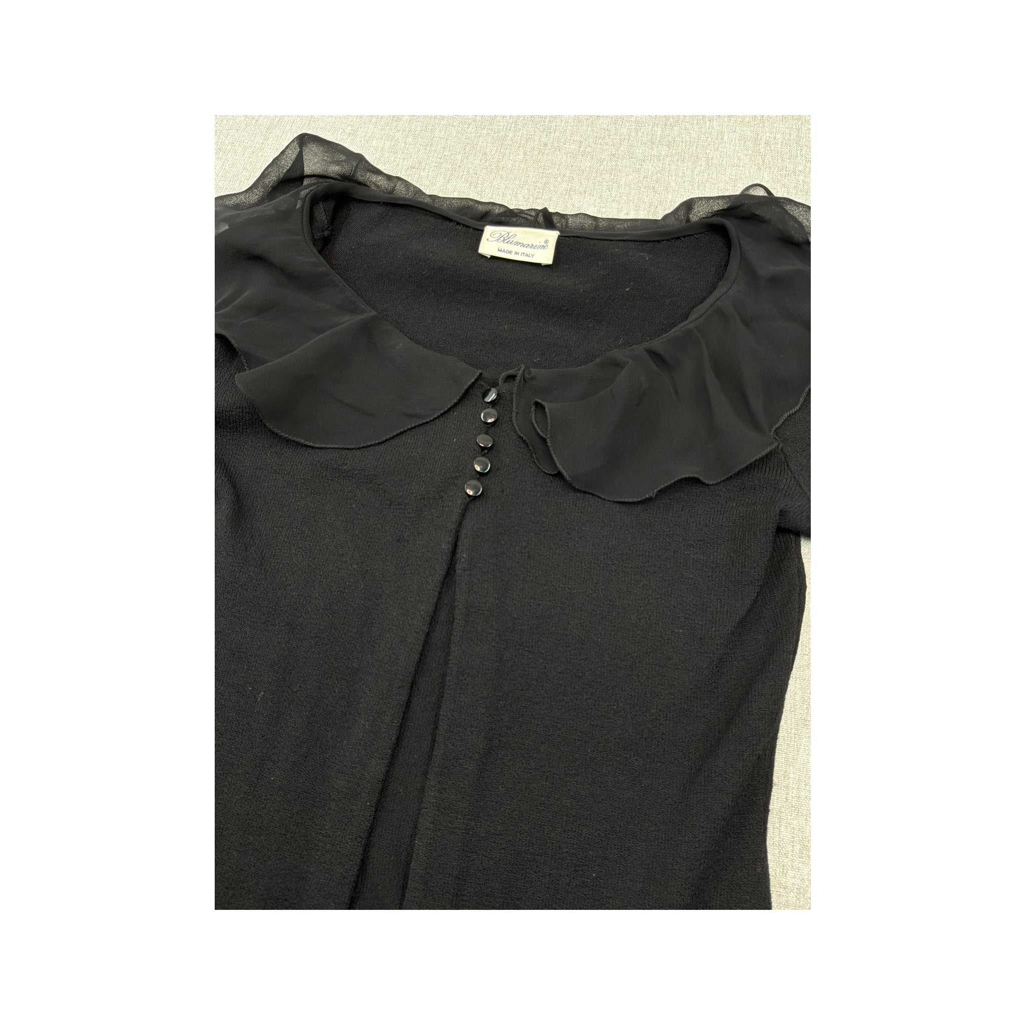 Blumarine Ruffle Collar Knit Cardigan