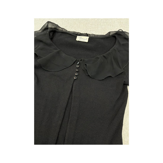 Blumarine Ruffle Collar Knit Cardigan