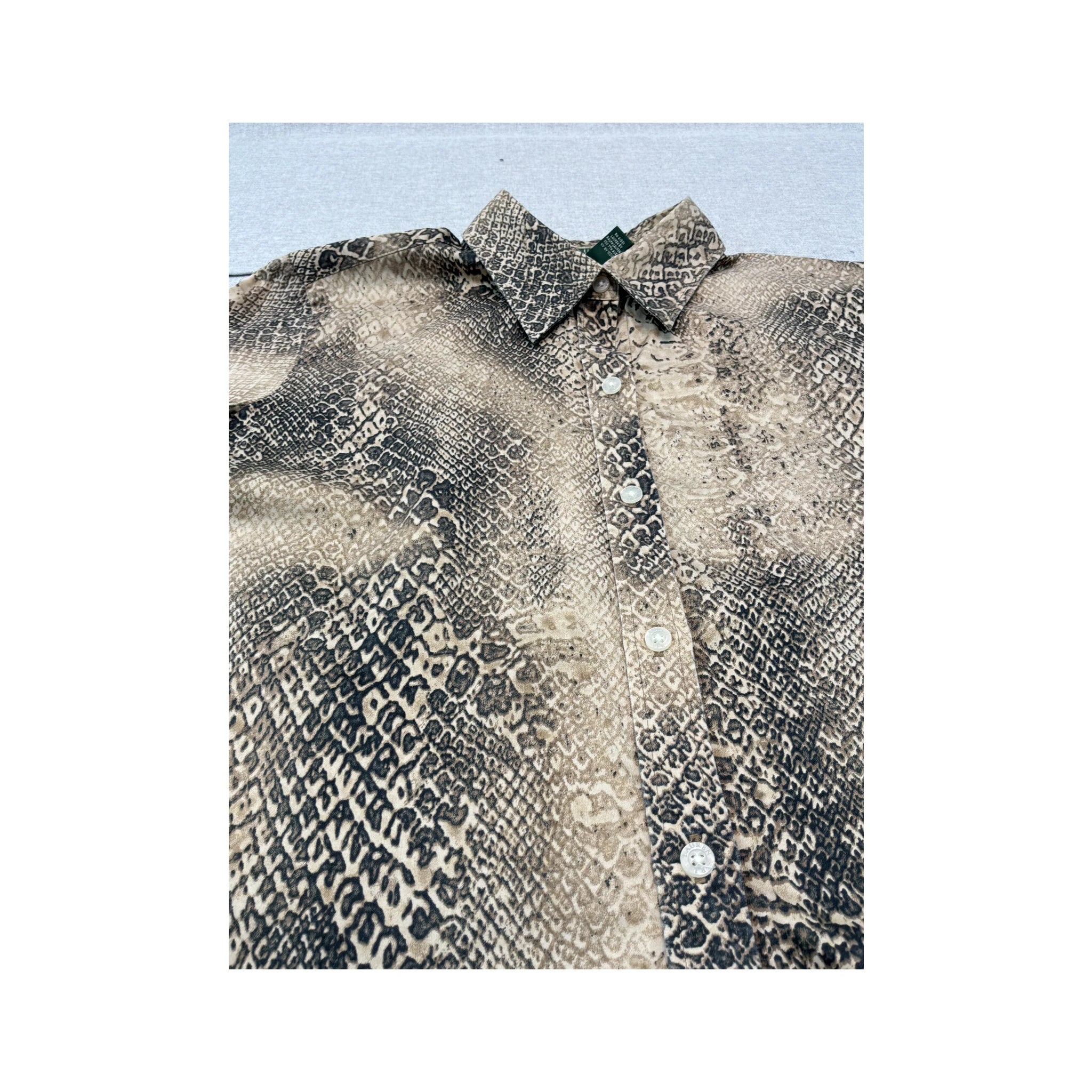 Lauren Ralph Lauren Vintage Snakeskin Print Cotton Shirt