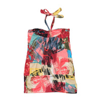 EXXRODE Abstract Print Halter Blouse