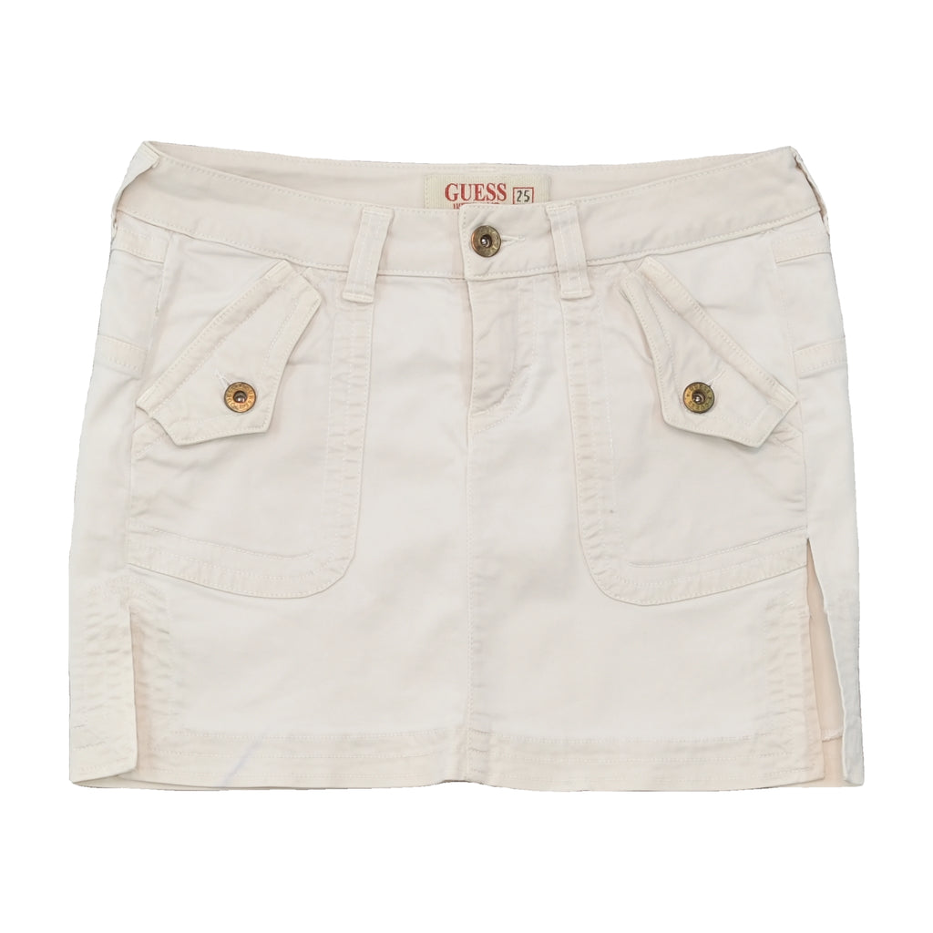 GUESS Y2K White Utility Mini Skirt