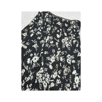 Woman Floral Crinkle Lace Hem Skirt