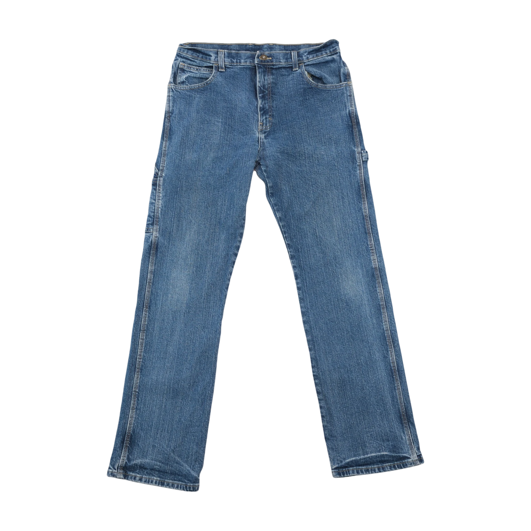 Calças de ganga de carpinteiro Dickies vintage em algodão de perna direita