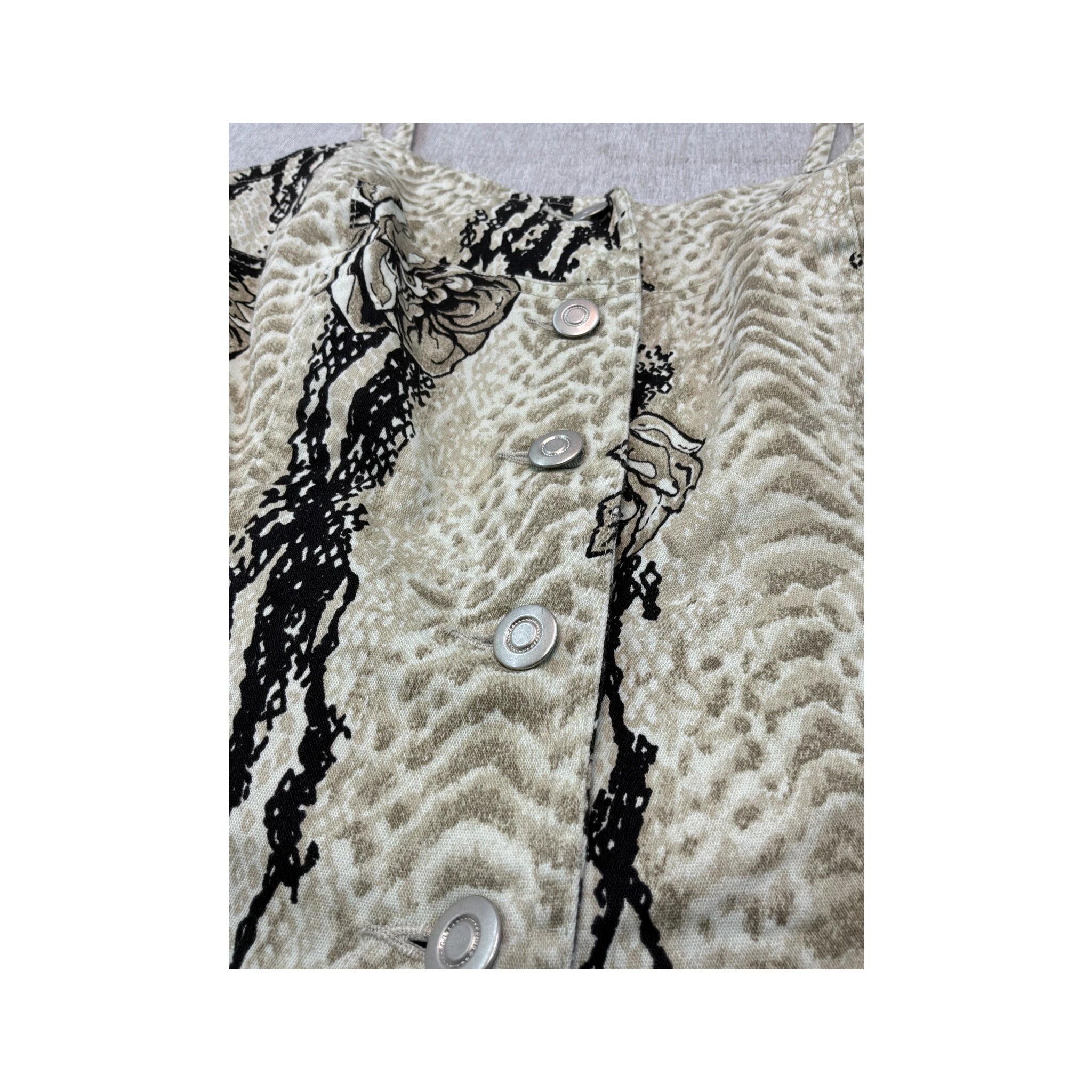 Snake Print Floral Cotton Tank Top